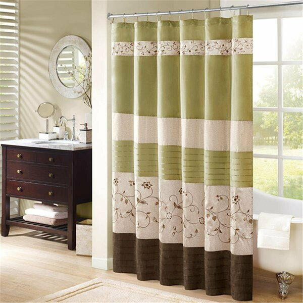 Madison Park Serene Embroidered Shower Curtain, Green - 72 x 72 in. MP70-1918